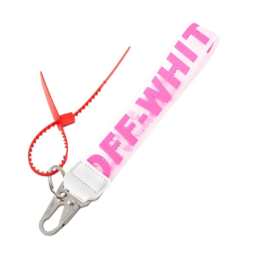 Pink Off-White Jelly Keychain